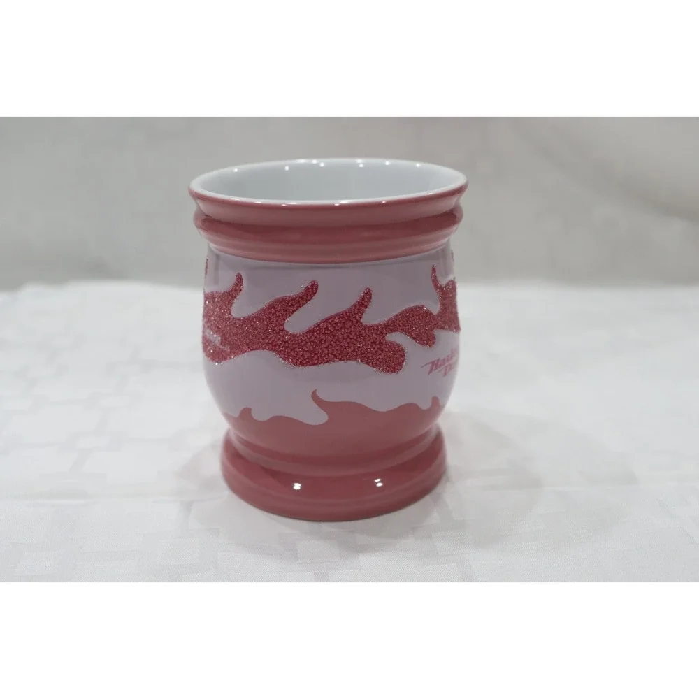 Harley-Davidson Pink and White Sparkled Textured Flames Coffee Mug - Picture 5 of 10